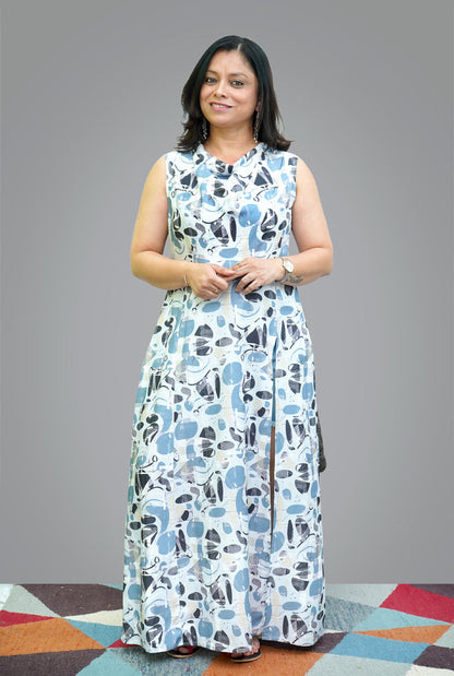 Digital Print Rayon Cotton Long Dress