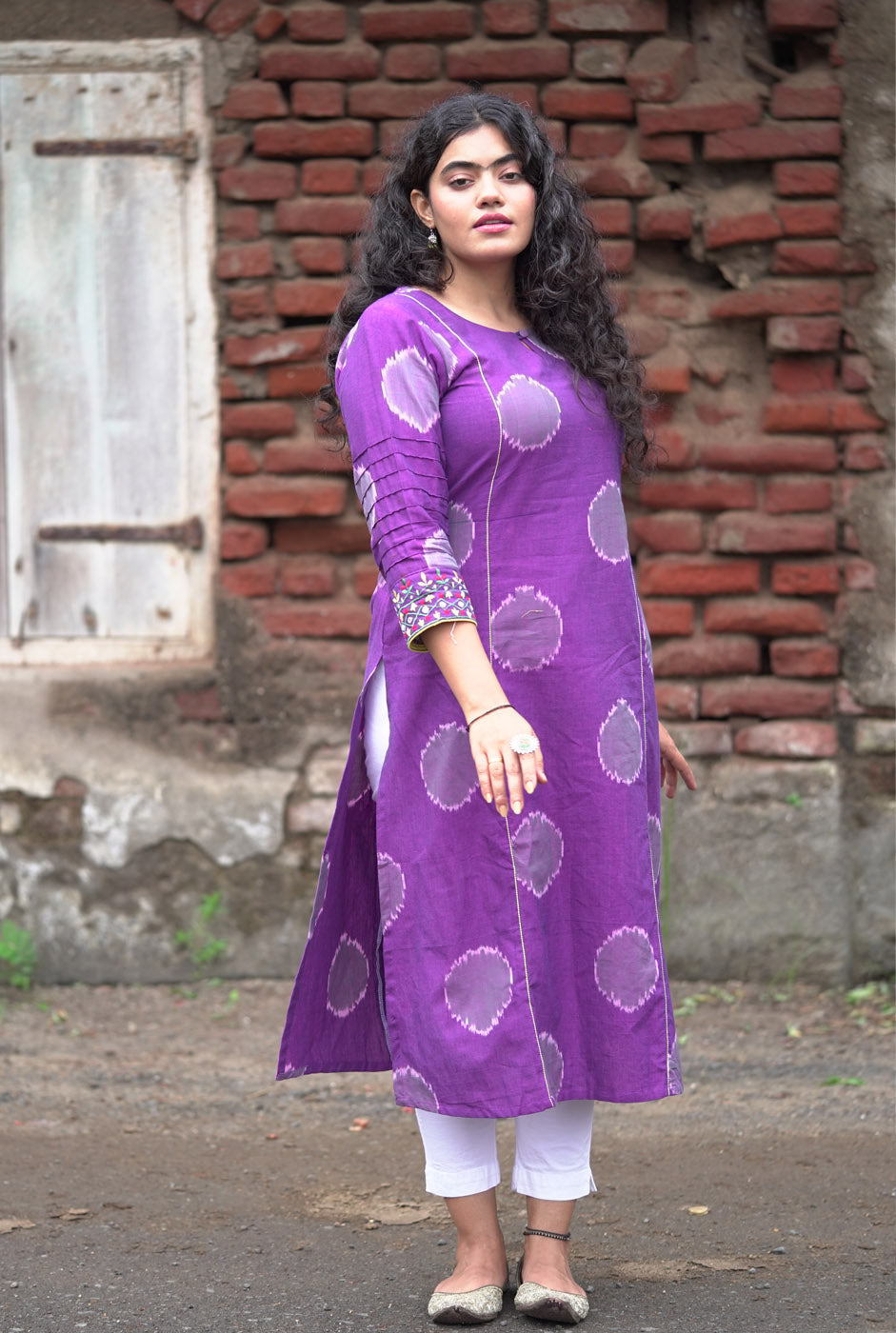 Purple Exclusive Ikat Kurti