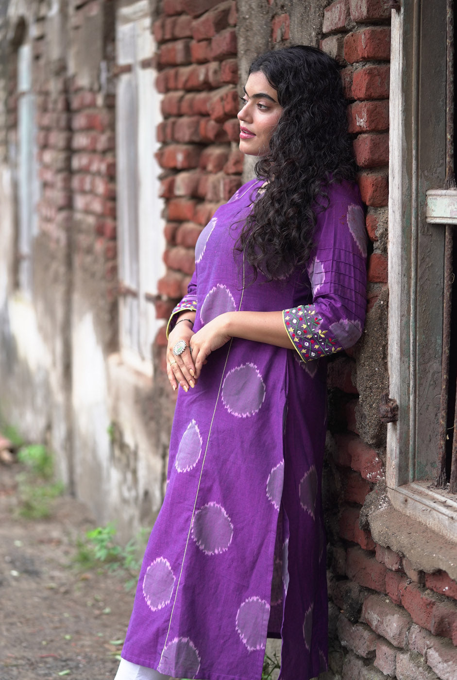 Purple Exclusive Ikat Kurti