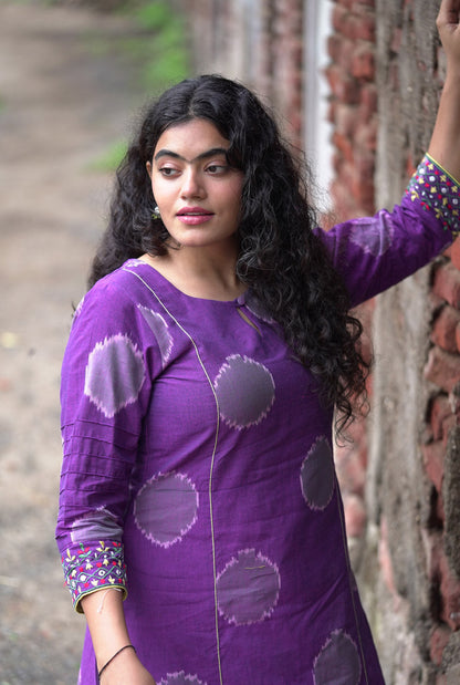 Purple Exclusive Ikat Kurti