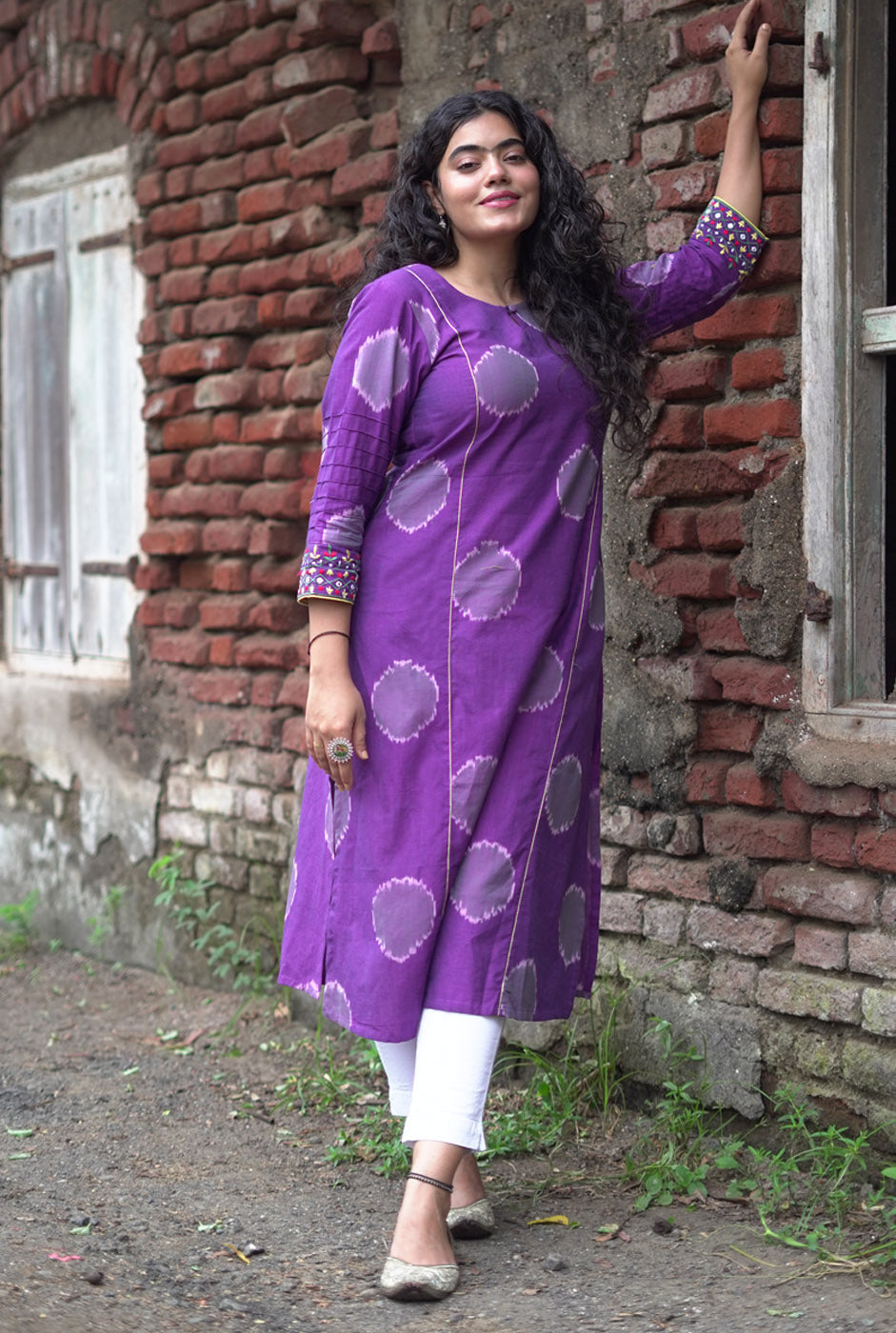 Purple Exclusive Ikat Kurti