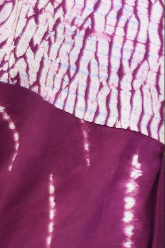 Purple Designer Shibori dress with lining