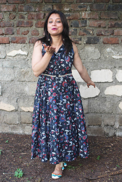 Anarkali Dress With Lace Embellishment