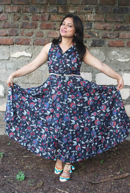Anarkali Dress With Lace Embellishment