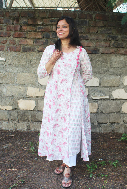 White A-line Designer Kurti