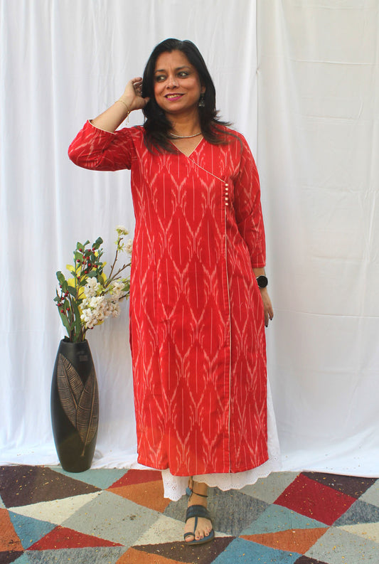 Exclusive Ikat Red Kurti