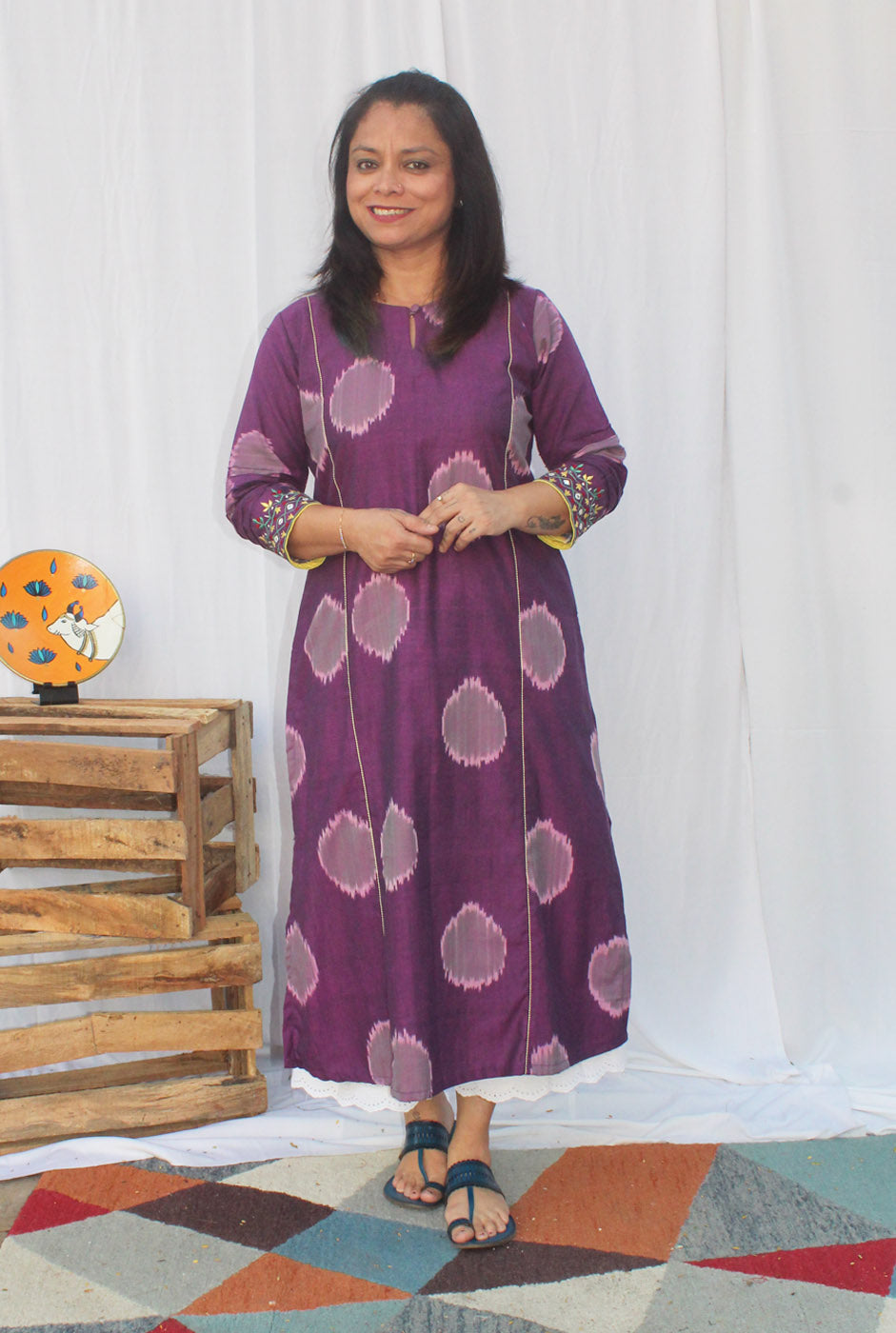 Purple Exclusive Ikat Kurti