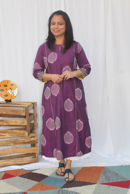 Purple Exclusive Ikat Kurti