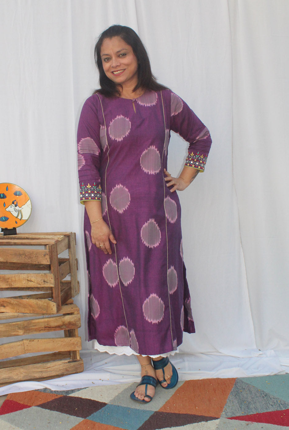 Purple Exclusive Ikat Kurti