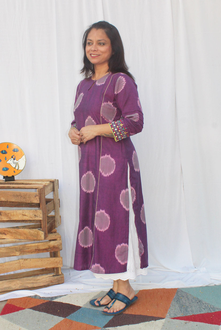 Purple Exclusive Ikat Kurti