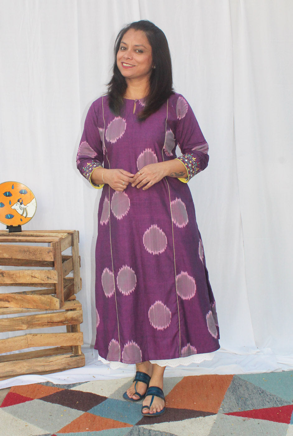 Purple Exclusive Ikat Kurti