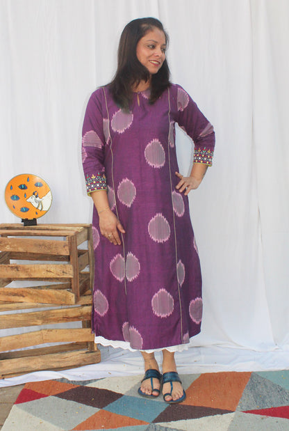 Purple Exclusive Ikat Kurti