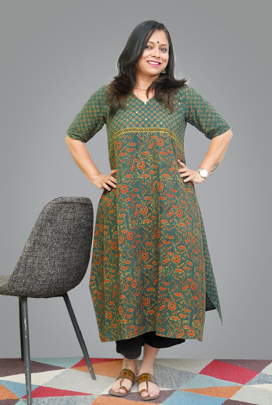 Designer Anti-Fit Ajrakh Kurti